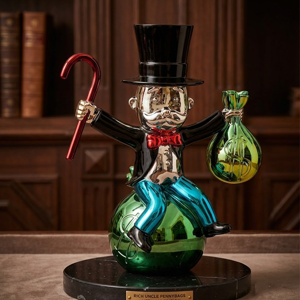 Monopoly Rich Uncle Pennybags Metallic Porcelain Statue-GH101