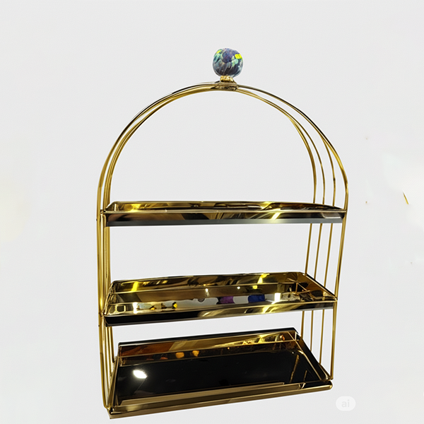 Elegant 3-Tier Golden Serving Stand-DT21