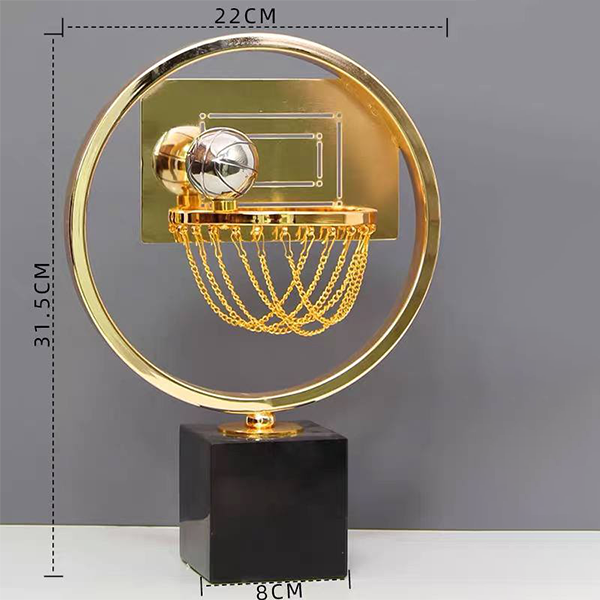 Golden Basketball Hoop Desk Sculpture-LY14