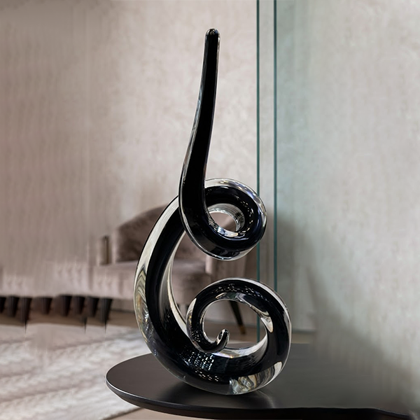 Black Crystal Spiral Table Sculpture-MM204