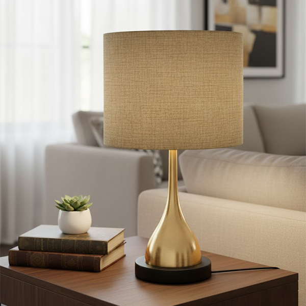 Mid-Century Modern Gold Table Lamp-L 15