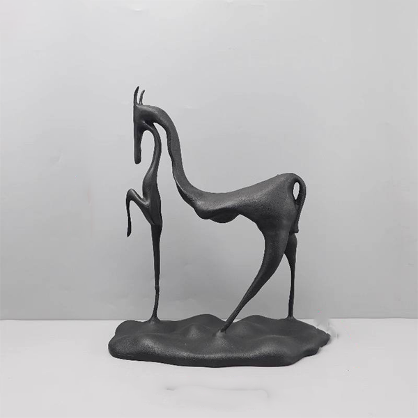 Abstract Black Deer Sculpture-LY15