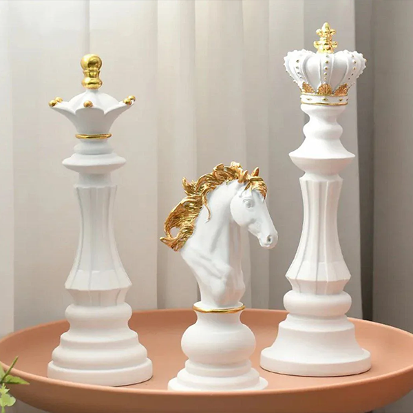 White 3-piece chess set-DT07