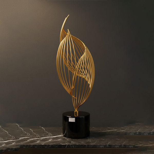 Abstract Gilded Leaf Sculpture-NC04