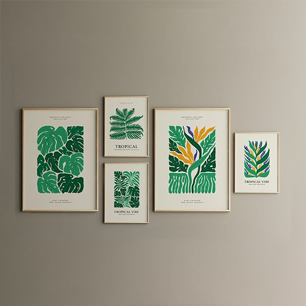 Five-piece wall painting