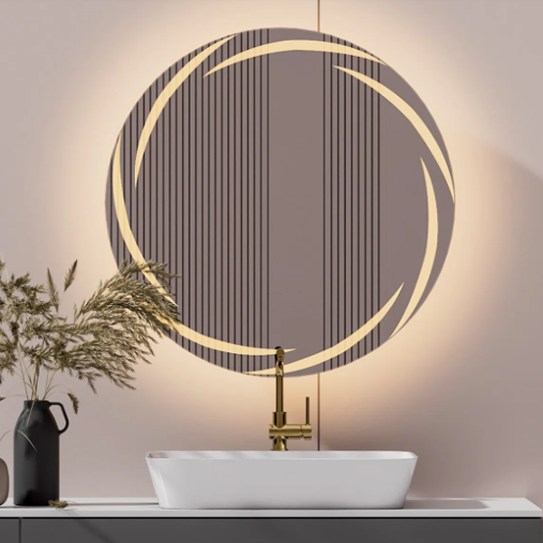 Modern Round Mirror With LED-M12