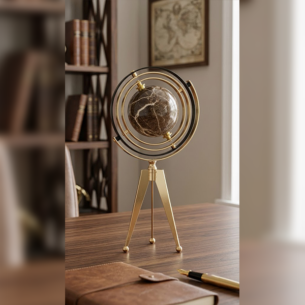 Golden Marble Armillary Sphere Desk Decor-MM203