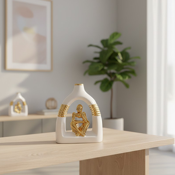 The Golden Thinker Porcelain Sculpture-DT36