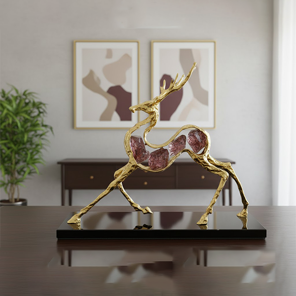 Golden Victory Figurine on Crystal Base-MM154