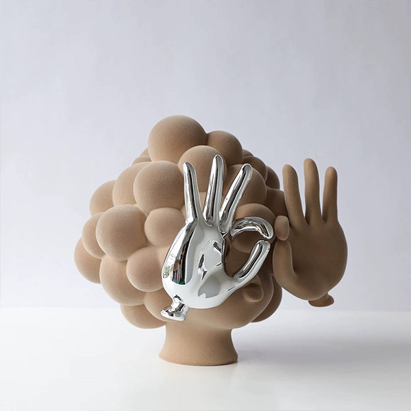 Modern Abstract Blue Sculpture-MM124