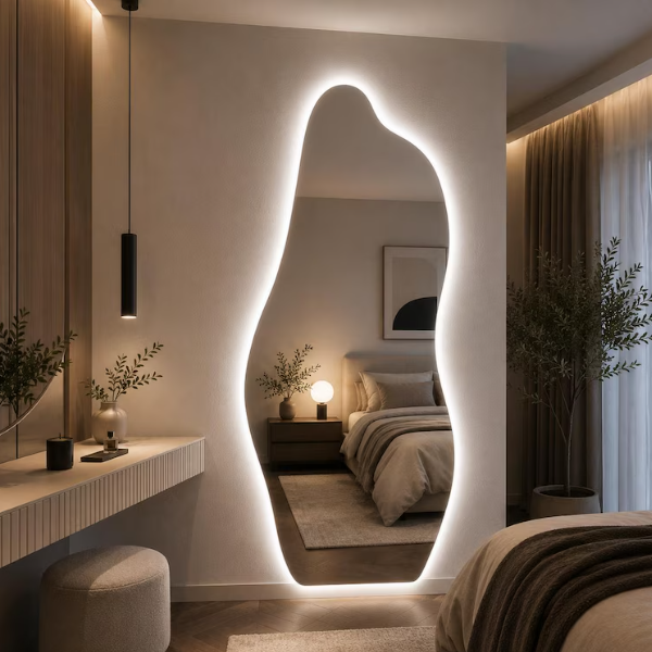 Organic Asymmetrical LED Full Length Mirror (Doctor Greesh Glass - 6mm)-LM09