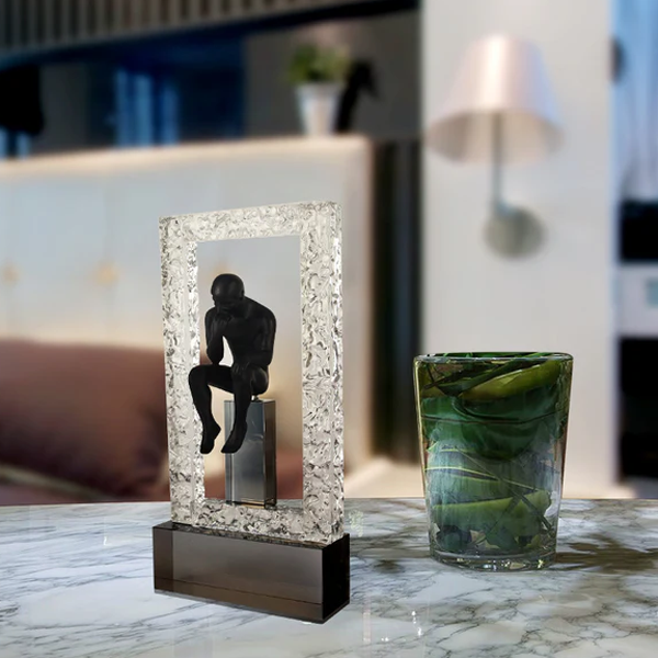 A piece of art that embodies thought in a glass frame-GD04
