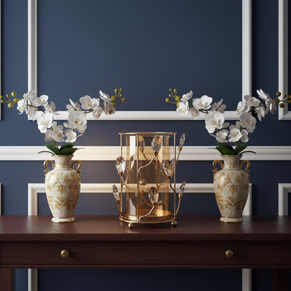 Gold Crystal Cylinder Centerpiece-sn 15