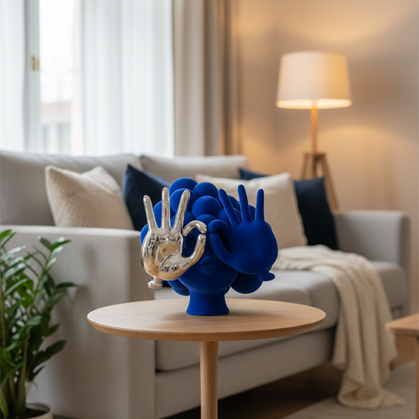 Modern Abstract Blue Sculpture-MM124