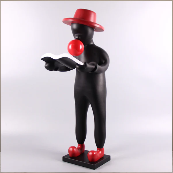 Minimalist Reader Figurine (Black & Red)-MM148