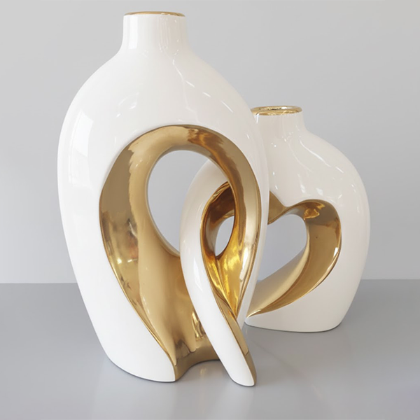 Elegant Embrace Porcelain Vases-DT34