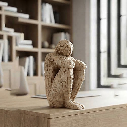 Mosaic Contemplation Resin Figurine-mm217