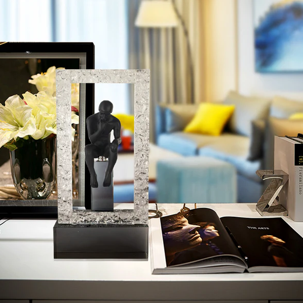A piece of art that embodies thought in a glass frame-GD04