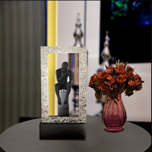 A piece of art that embodies thought in a glass frame-GD04