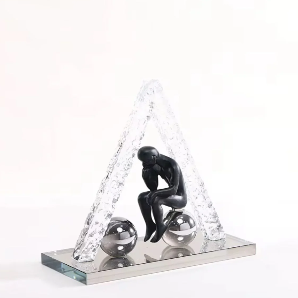 A piece of art that embodies thought in a glass frame-GD03