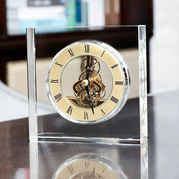 Crystal Cube Skeleton Clock-GH53