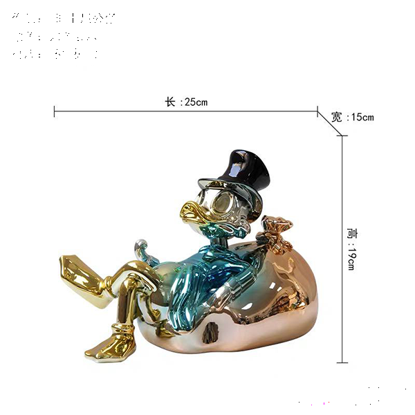 Luxury Metallic Scrooge McDuck Home Statue-MM170