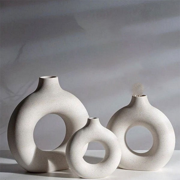 Modern three-piece pottery vase set-V09
