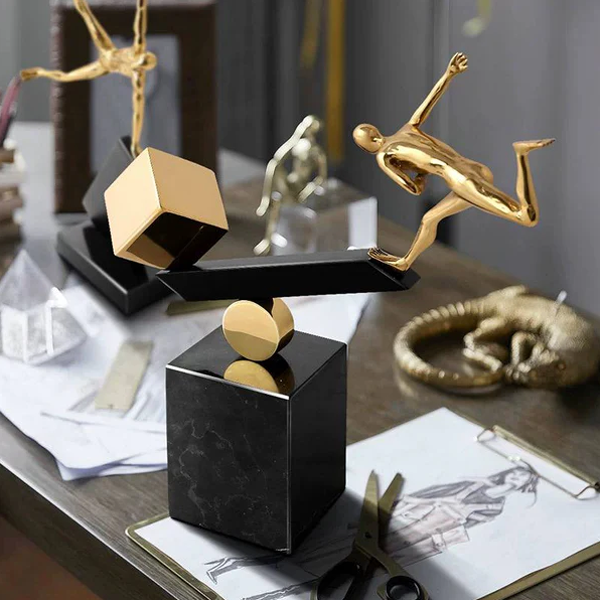 Golden Balance Runner Sculpture-LY08