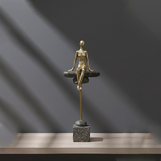 Meditating Figure on Stone Pedestal-T 115