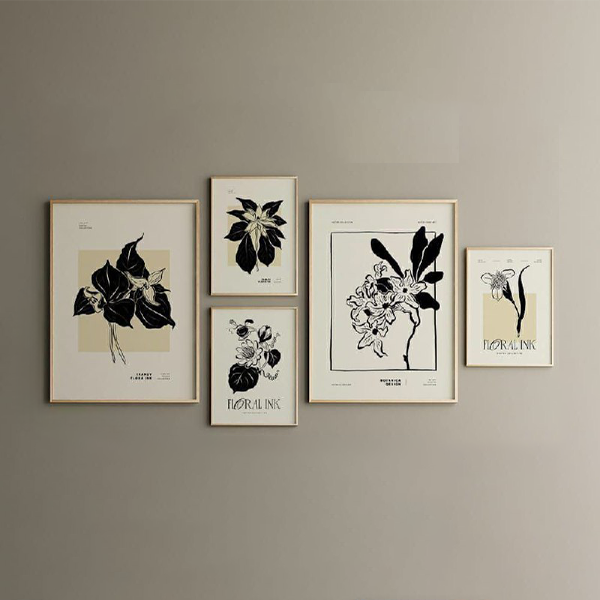 Five-piece wall painting