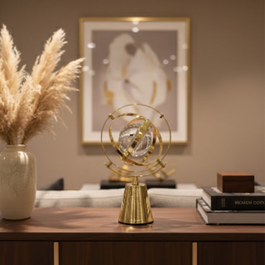 Golden Armillary Sphere Decor