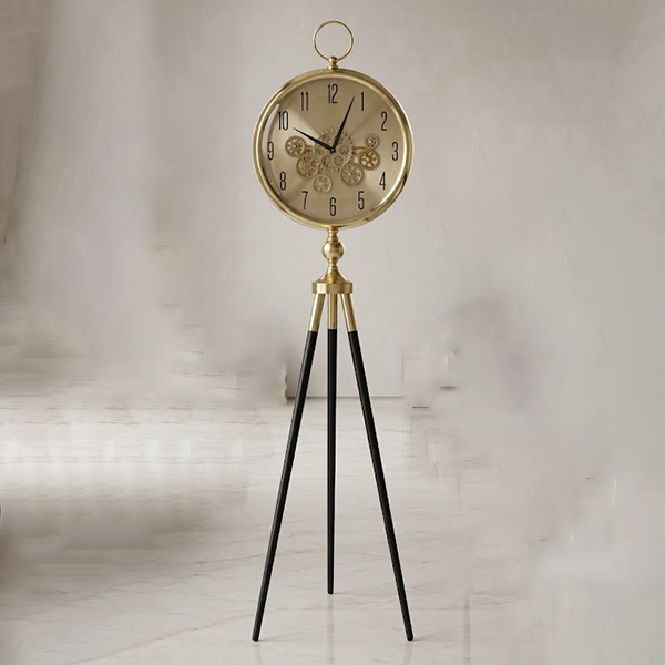 : Industrial Chic Gearwork Tripod Floor Clock-GH75