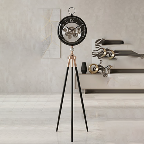 : Industrial Chic Gearwork Tripod Floor Clock-GH75