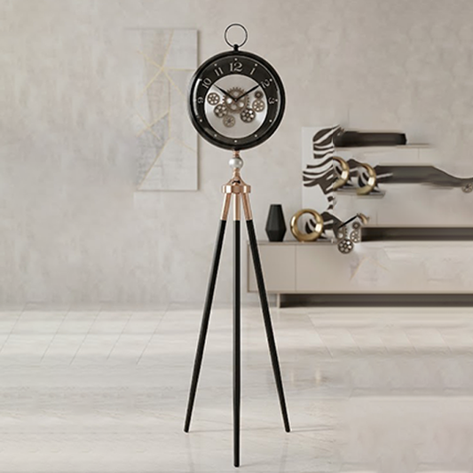 : Industrial Chic Gearwork Tripod Floor Clock-GH75