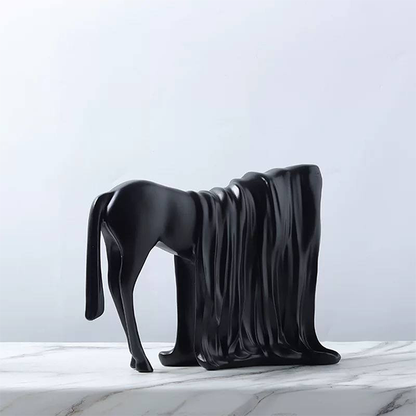 Horse statue decorated with fabric carving-MM84