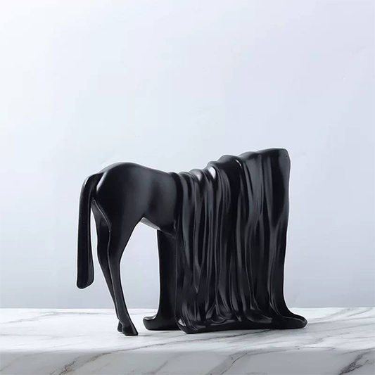 Horse statue decorated with fabric carving-MM84