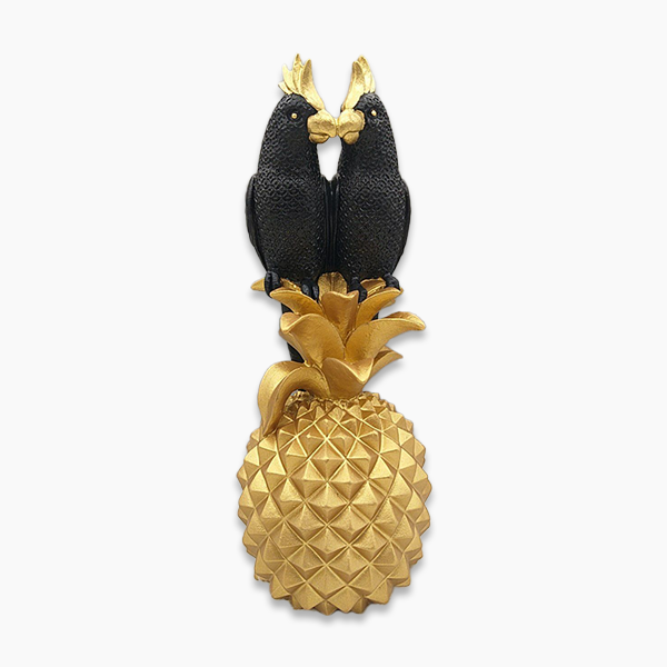 Black Parrots With Pineapple