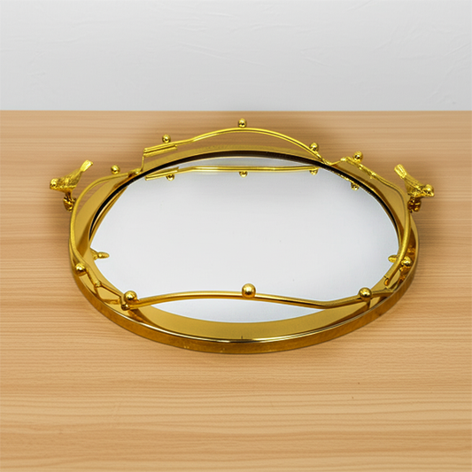 Gold Oval Serving Tray-DT22