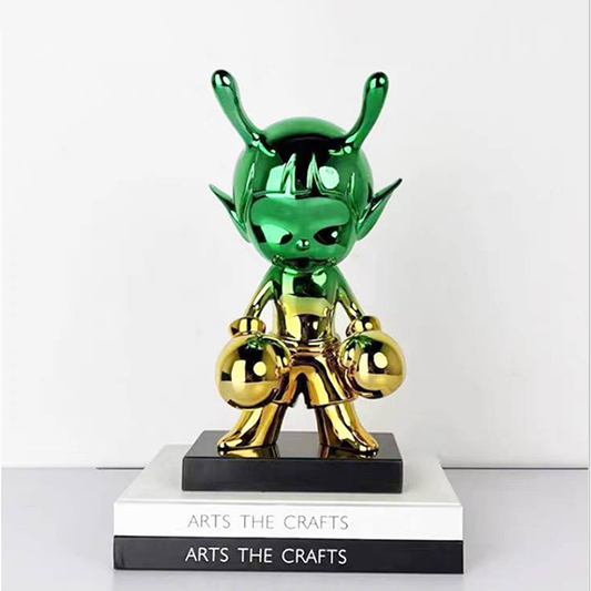 Golden Horn Alien Figurine