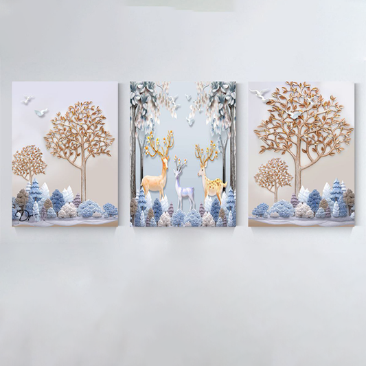 Three-piece wall painting