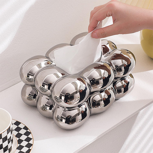 Silver Bubbles tissue box