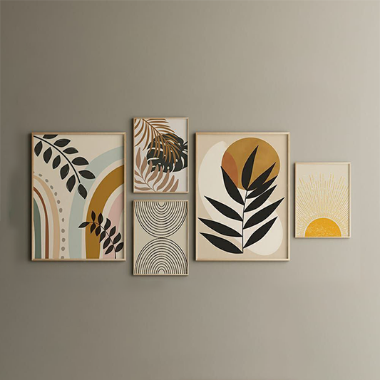 Five-piece wall painting