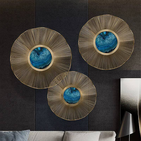 Sunburst Wall Decor with Blue Agate-GD46