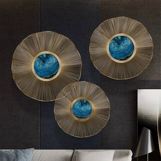 Sunburst Wall Decor with Blue Agate-GD46