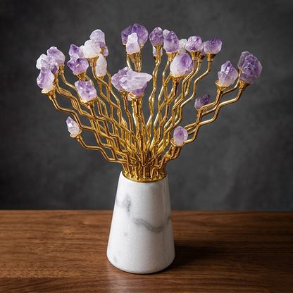 Crystal decor with marble base-hk176