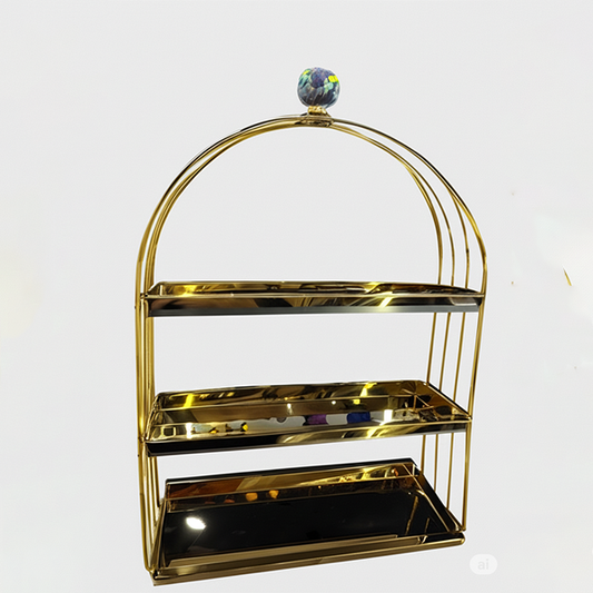 Elegant 3-Tier Golden Serving Stand-DT21