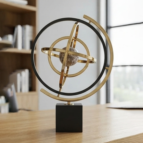 Celestial Gyroscopic Metal Decor Sculpture-MM232