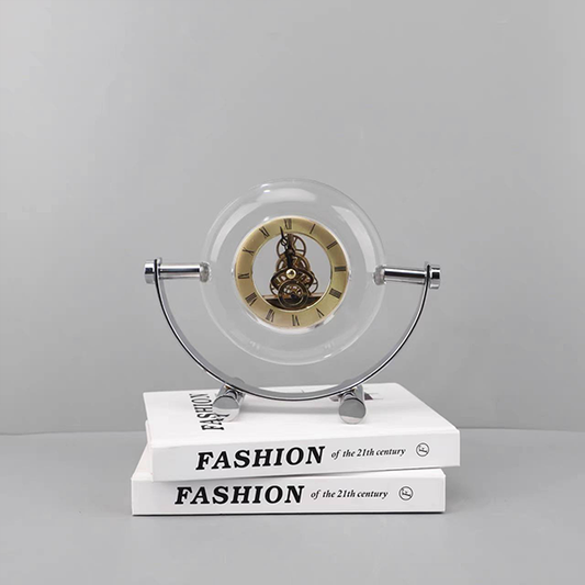 Modern Glass Sphere Skeleton Table Clock-GD17