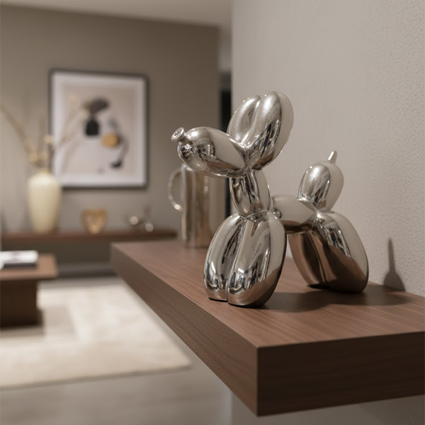 Silver Balloon Dog Sculpture