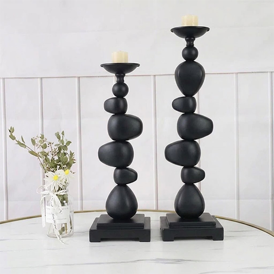Modern Sculptural Gold-Toned Candle Holders-GD13